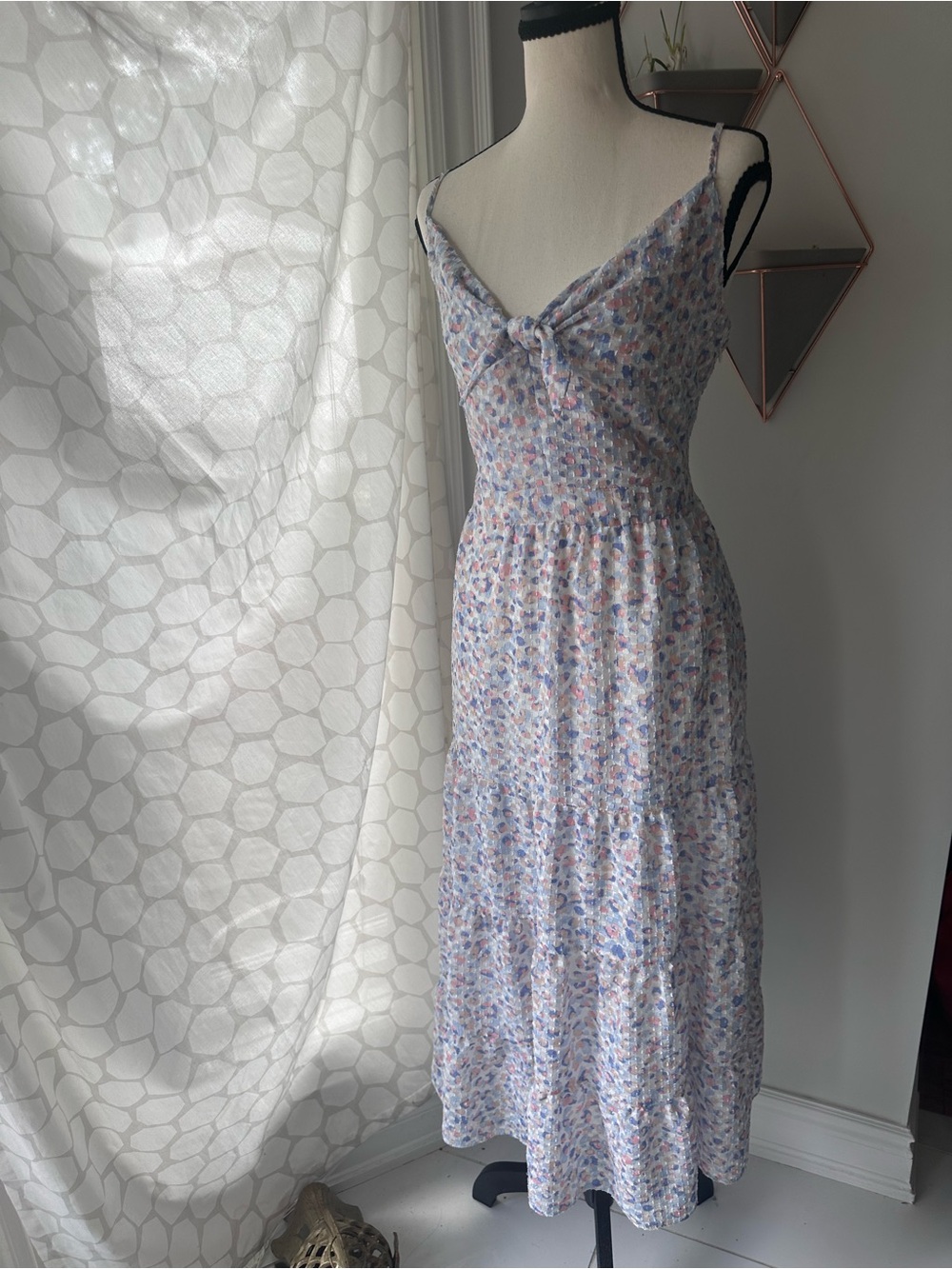 NANETTE LEPORE Floral Tie-Front Midi Maxi Dress Pink Purple White Size 12